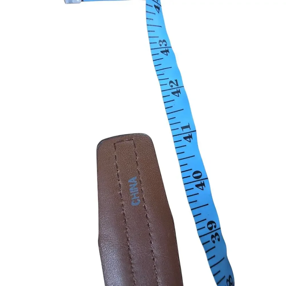 Brighton Belt Women's L Large 34 Brown Leather Croc Silver VTG Western